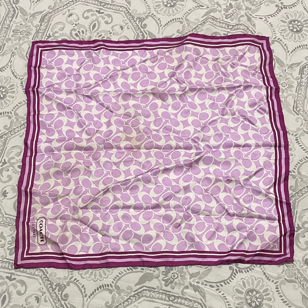 Coach Lavender and Purple Geometric Scarf